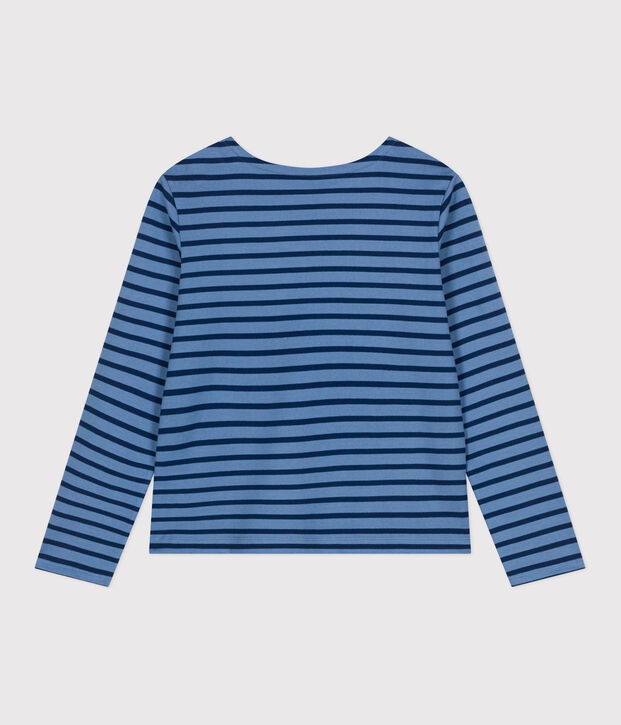 Marinera de algod&oacute;n con botones para mujer azul/azul