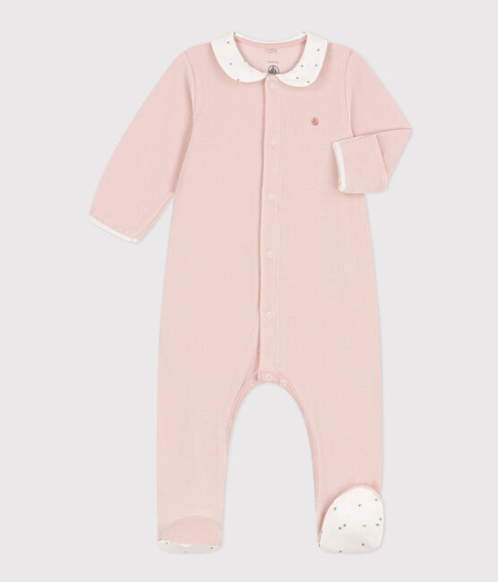 Pijama de terciopelo para bebé rosa SALINE