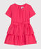 Vestido de manga corta de tela para niña rosa GLOSS