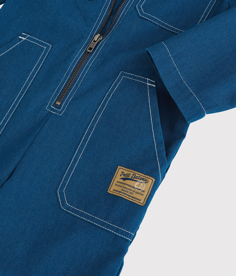 Mono de tejido vaquero de sarga de ni&ntilde;a/ni&ntilde;o azul