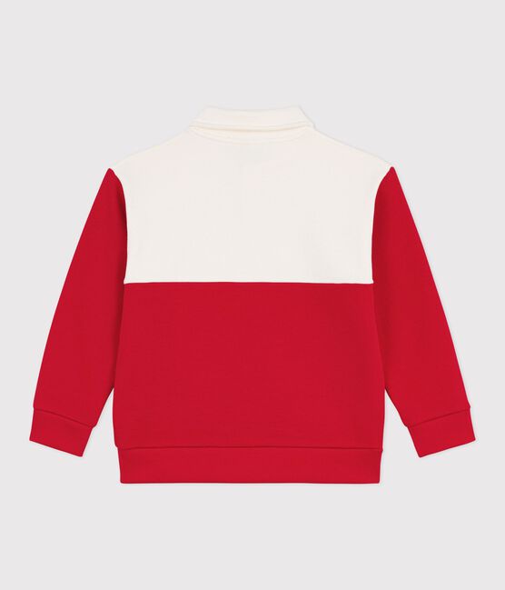 Sudadera infantil tipo polo de algodón rojo MILK/ POMPIER