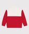 Sudadera infantil tipo polo de algod&oacute;n rojo/rojo