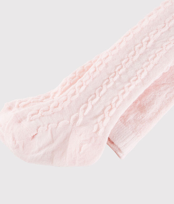 Leotardos de lana para bebé niña rosa MINOIS