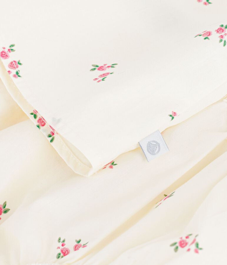 Vestido de algod&oacute;n y pololo con estampado de flores para beb&eacute; crudo/multicolor