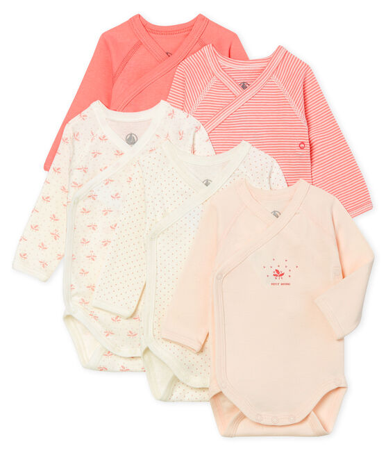 Lote De 5 Bodies De Nacimiento De Manga Larga Para Bebe Petit Bateau