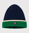 Gorro infantil de punto tricotado con forro polar azul MEDIEVAL/blanco MULTICO