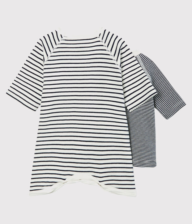 Lote de bodi de kimono y camisita a rayas de beb&eacute; de algod&oacute;n org&aacute;nico multicolor