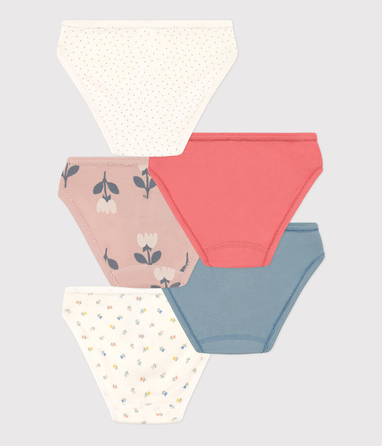 Juego de 5 braguitas de algod&oacute;n con tulipanes para ni&ntilde;a multicolor