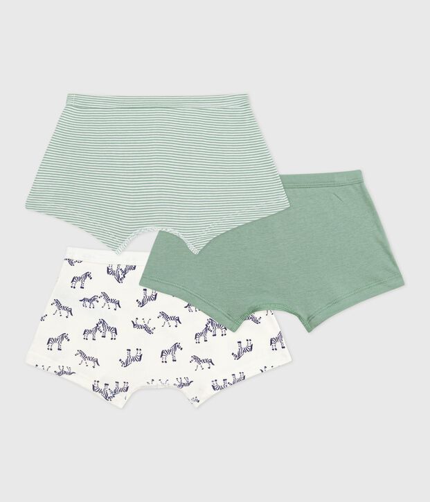 Juego de b&oacute;xeres infantiles de algod&oacute;n con ribete en la cintura y estampado de cebras multicolor
