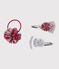 Conjunto de broches y coletero infantiles variante 1