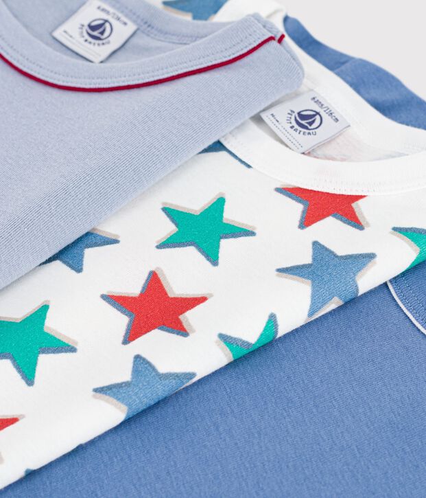 Juego de camisetas infantiles de algod&oacute;n de manga corta con estampado de estrellas multicolor