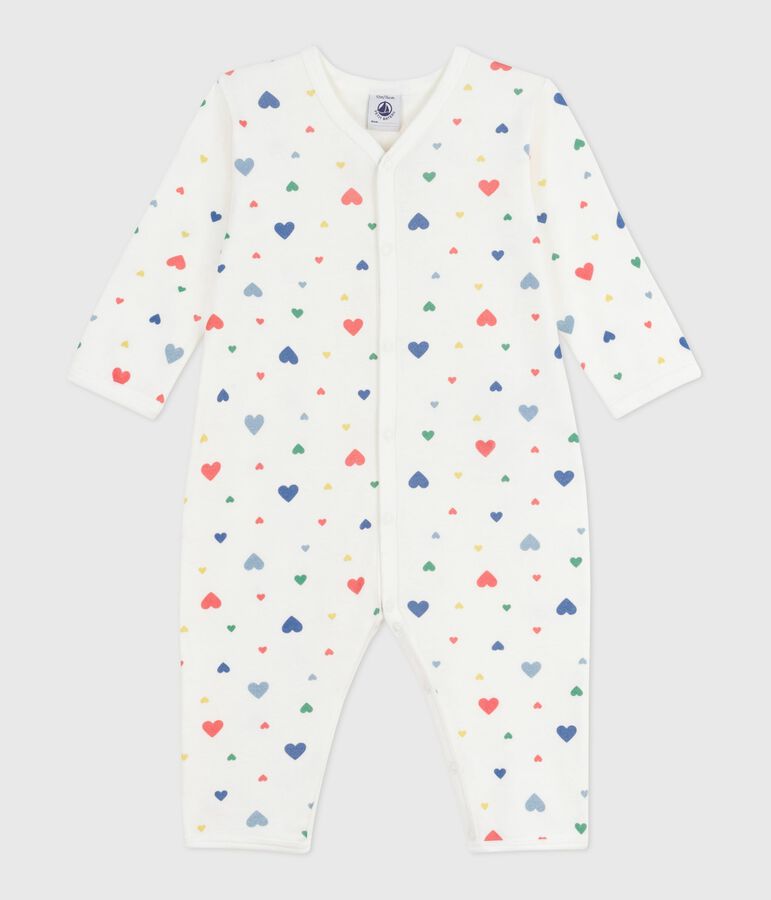 Pijama sin pies de algod&oacute;n estampado para beb&eacute; blanco/multicolor