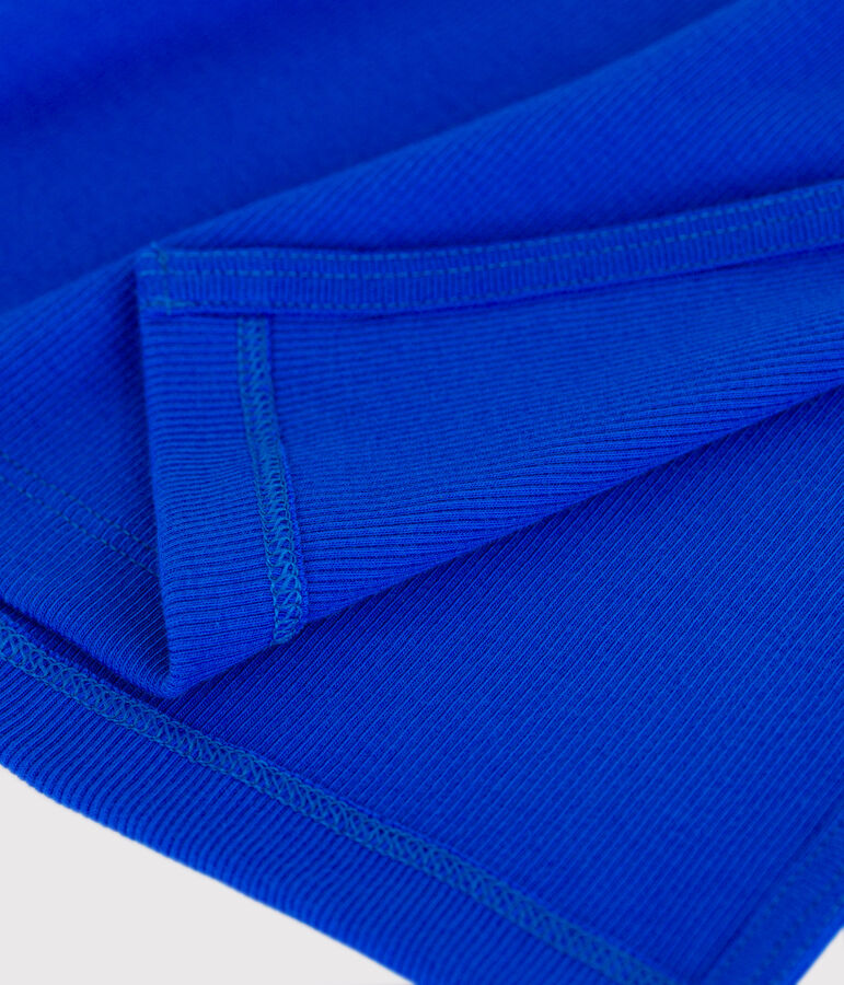 Vestido largo tipo camiseta sin mangas de algod&oacute;n para mujer azul