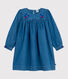 Vestido infantil de manga larga de tejido denim