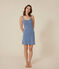 Camisón de algodón calado para mujer azul BEACH