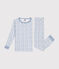 Pijama infantil ajustado de algodón con estampado de cohetes blanco MARSHMALLOW/blanco MULTICO