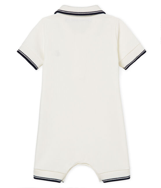 Mono corto polo para bebé niño blanco MARSHMALLOW