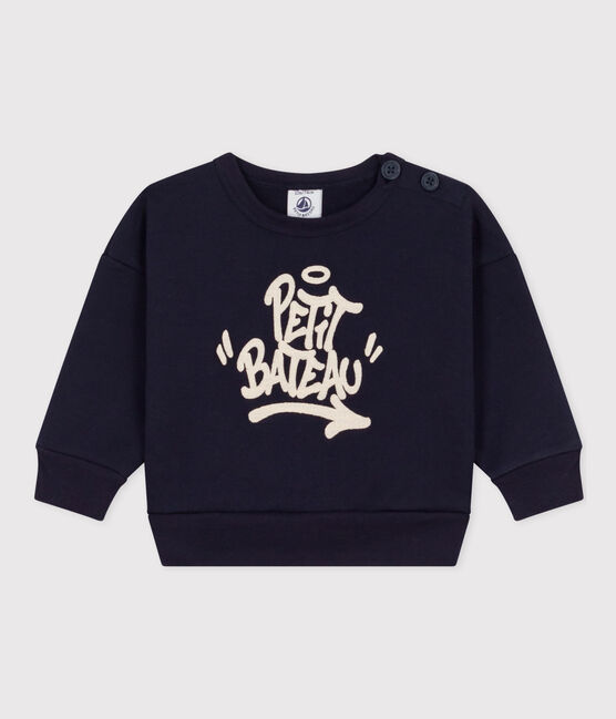 Sudadera de muletón de bebé azul SMOKING