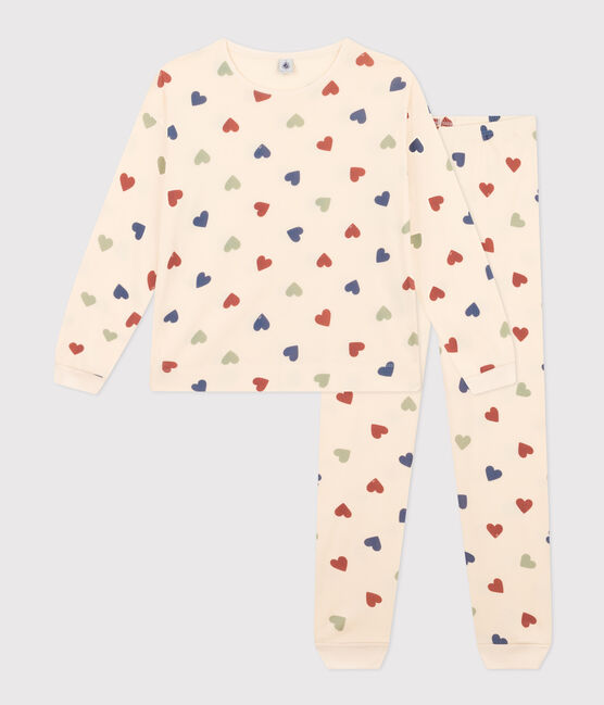Pijama de algodón con motivo de corazón para mujer blanco AVALANCHE/ MULTICO