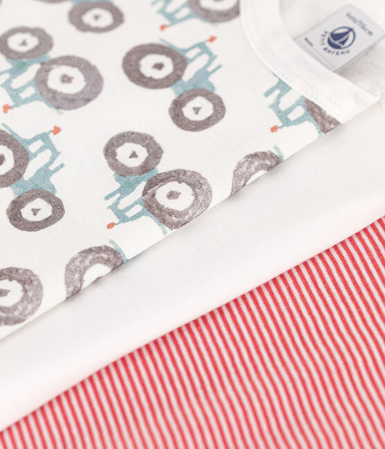 Juego de 3 camisetas de manga corta de algodón tractor para niño variante 1