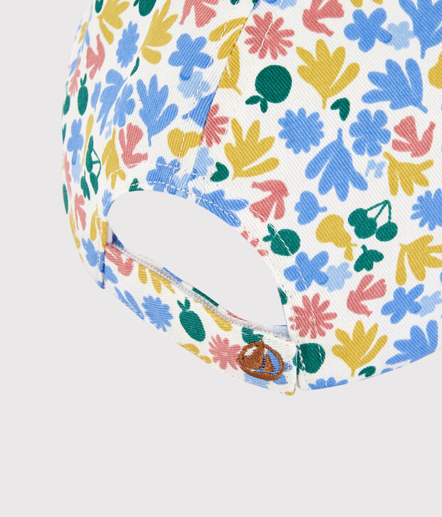 Gorra estampada de flores de ni&ntilde;a blanco/multicolor