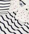 Blusa marinera de algodón de manga larga con corazones en el cuello para bebé blanco MARSHMALLOW/azul SMOKING
