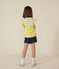 Camiseta de punto flameado a rayas para niña amarillo NECTAR/ AVALANCHE