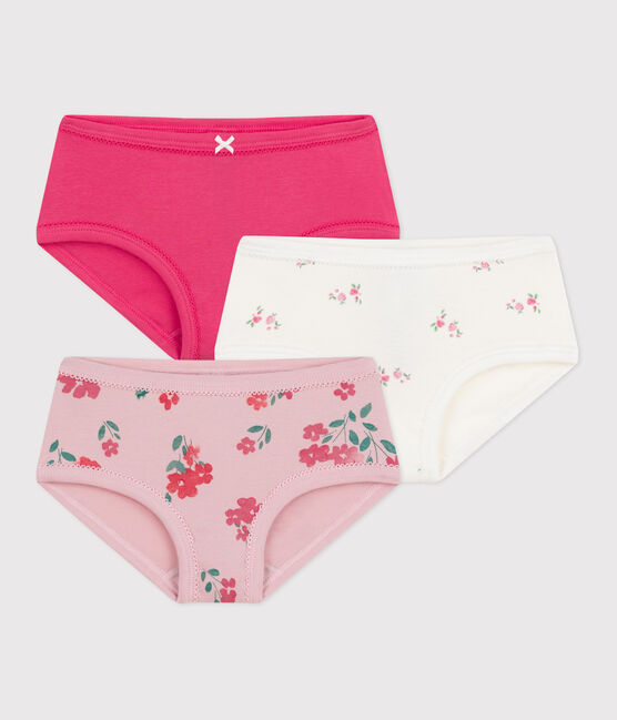 Juego de braguitas infantiles de algodón de talle alto con estampado de flores variante 1