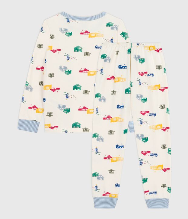 Pijama infantil de felpa con estampado de caba&ntilde;as crudo/multicolor