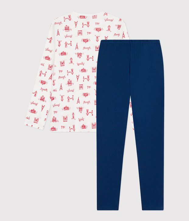 Pyjama  en coton azul/multicolor