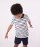 Pijama corto marinera de niño de algodón blanco MARSHMALLOW/azul SMOKING
