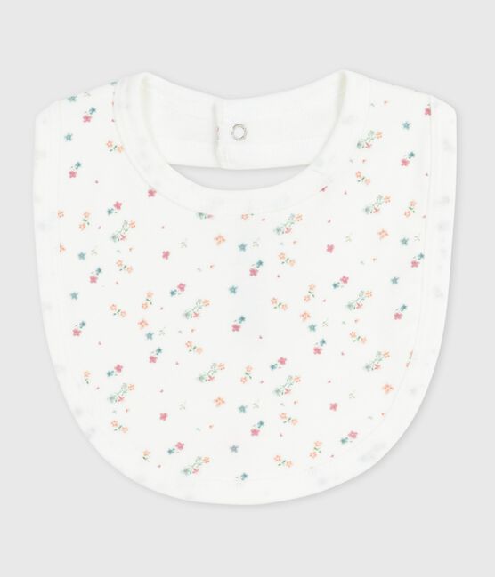 Babero de algodón con estampado de flores para recién nacido blanco MARSHMALLOW/blanco MULTICO