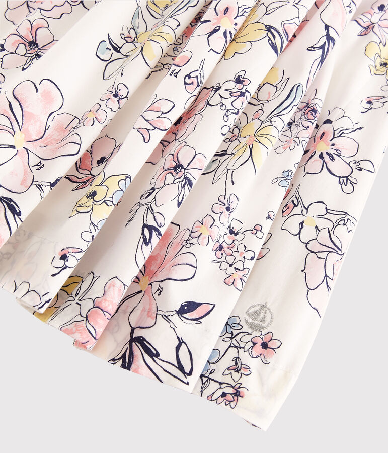 Vestido de celebraci&oacute;n de popelina de ni&ntilde;a blanco MARSHMALLOW/blanco MULTICO