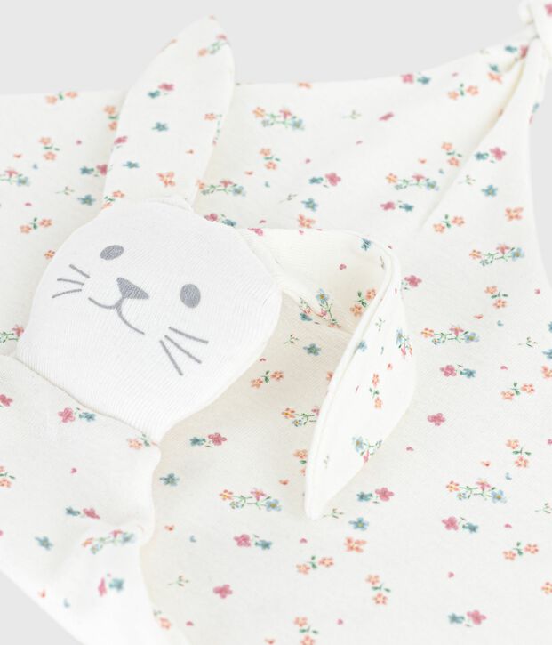 Doudou de algod&oacute;n con estampado de flores para beb&eacute; blanco/multicolor