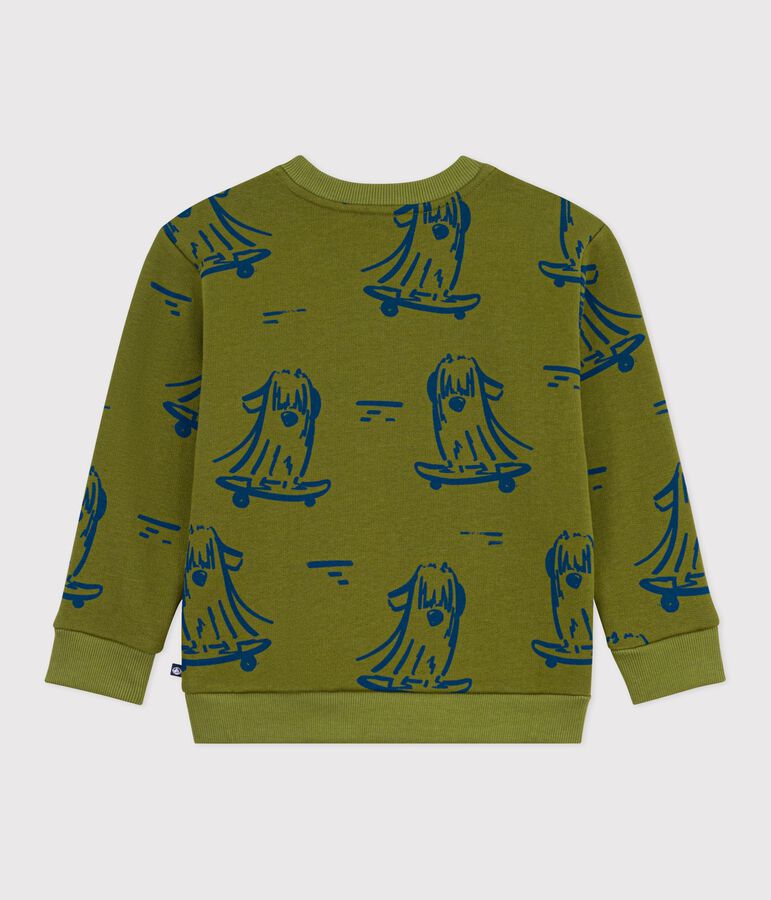 Sudadera infantil de algod&oacute;n con estampado verde/azul