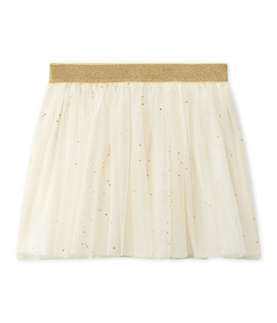 Falda de tul para niña beige COQUILLE/amarillo DORE