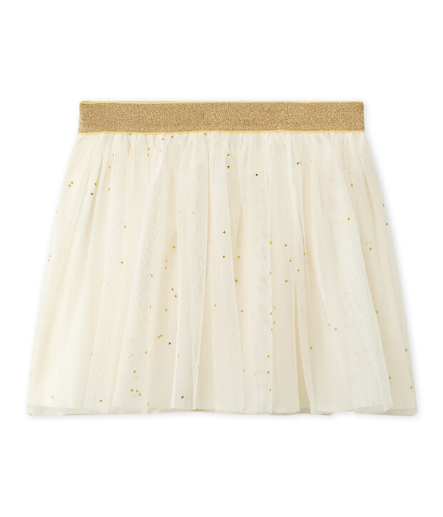 Falda de tul para ni&ntilde;a blanco/amarillo