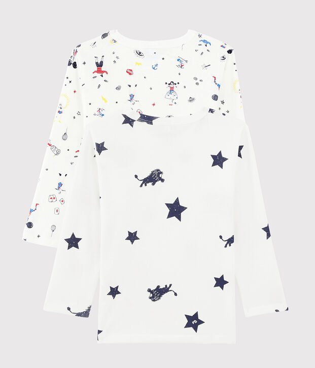 Juego de 2 camisetas de manga larga con estampado festivo de ni&ntilde;o peque&ntilde;o multicolor