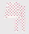 Pijama con corazón de algodón de mujer blanco MARSHMALLOW/rojo TERKUIT