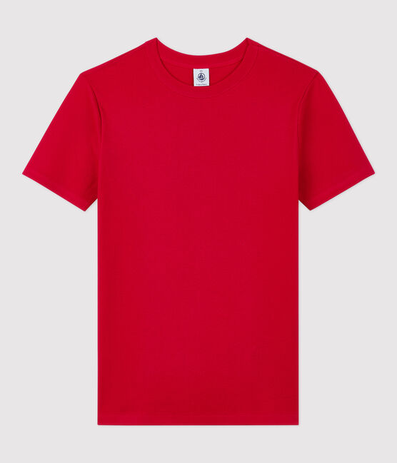 Camiseta de cuello redondo emblemática de algodón de mujer rojo TERKUIT