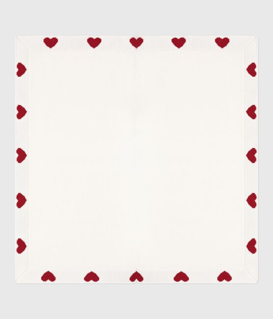 Manta de algodón para recién nacido blanco MARSHMALLOW/rojo TERKUIT