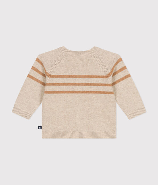 Cárdigan de punto tricotado con lana beige AVALANCHE/ CUIVRE