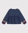 Blusa infantil lisa de manga larga de tejido denim azul