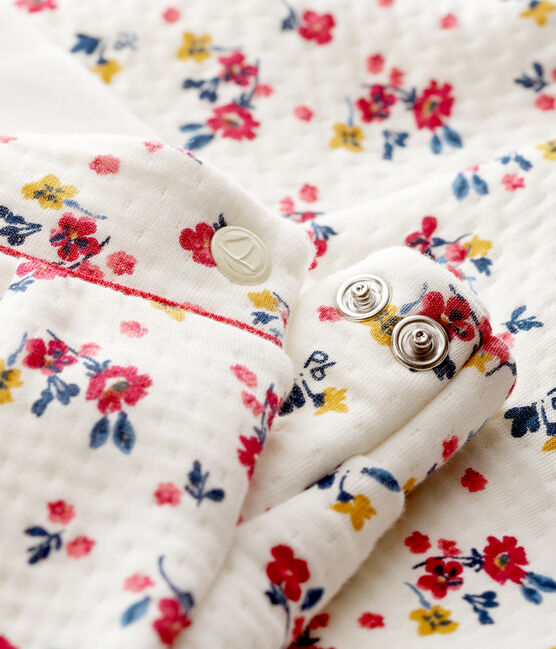Pantalón de tela túbica para bebé niña blanco MARSHMALLOW/blanco MULTICO