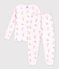 Pijama infantil de mulet&oacute;n con estampado de esquiadores rosa/multicolor