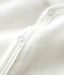 Pelele blanco de terciopelo de algodón orgánico con serigrafía de Petit Bateau blanco MARSHMALLOW/beige PERLIN