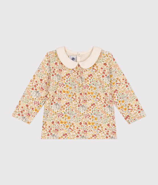 Blusa de algodón con cuello para bebé blanco AVALANCHE/ MULTICO