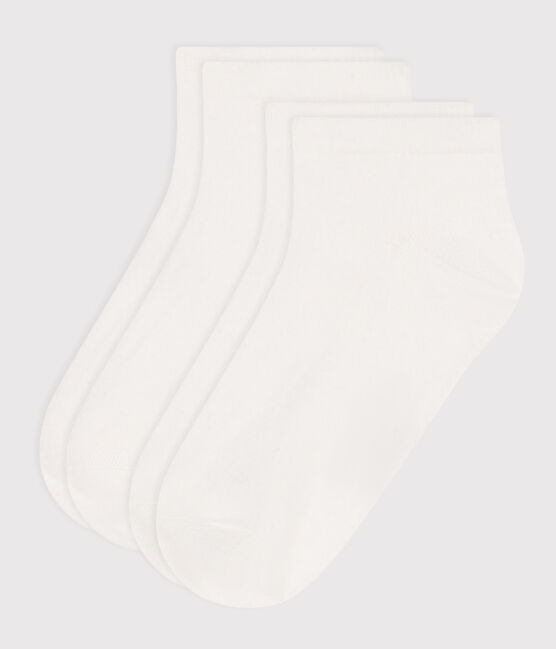 2 PARES DE CALCETINES INFANTILES DE ALGODÓN BLANCO LISO blanco MARSHMALLOW