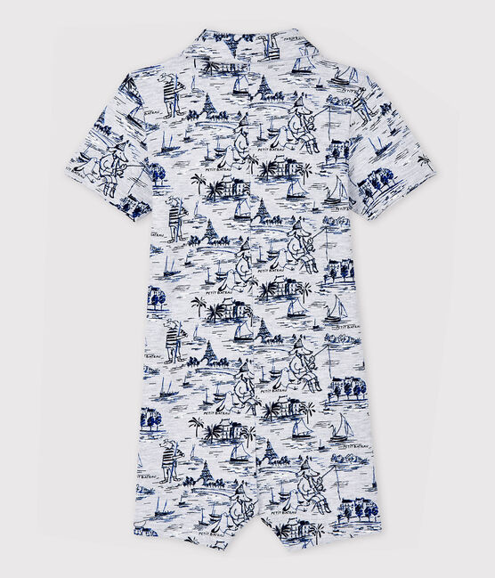 Mono corto de muletón estampado para bebé niño gris POUSSIERE/azul SMOKING