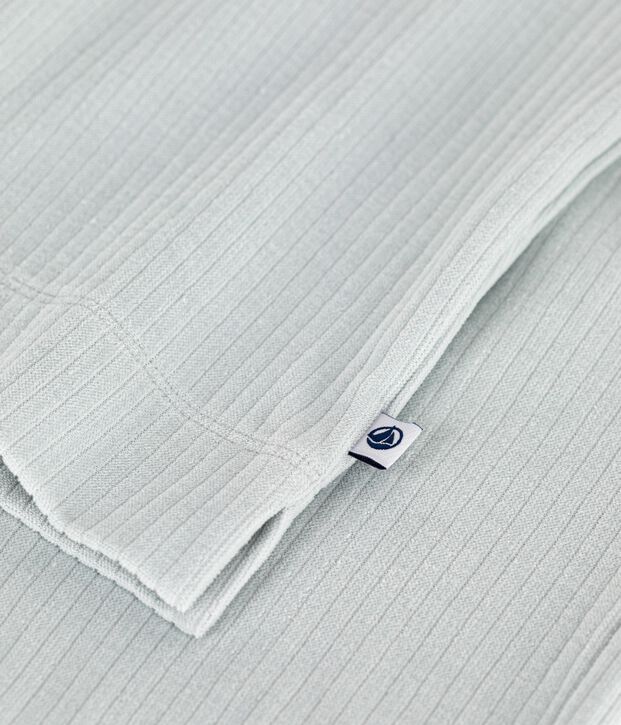 Pijama de terciopelo liso de pierna recta para mujer azul